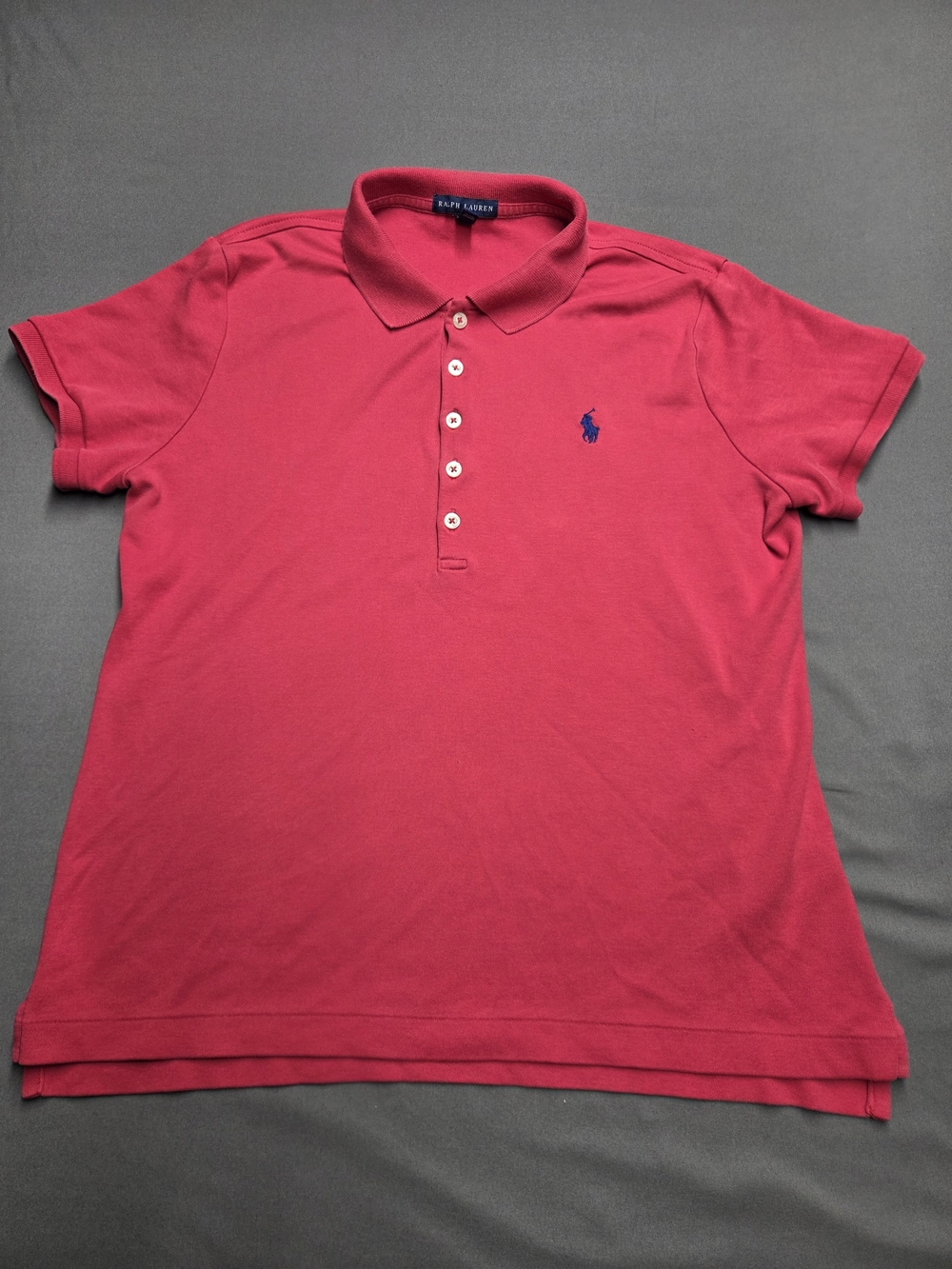 Polo Ralph Lauren Pink Raspberry Pique Short Sleeve Polo Shirt Women's Size M